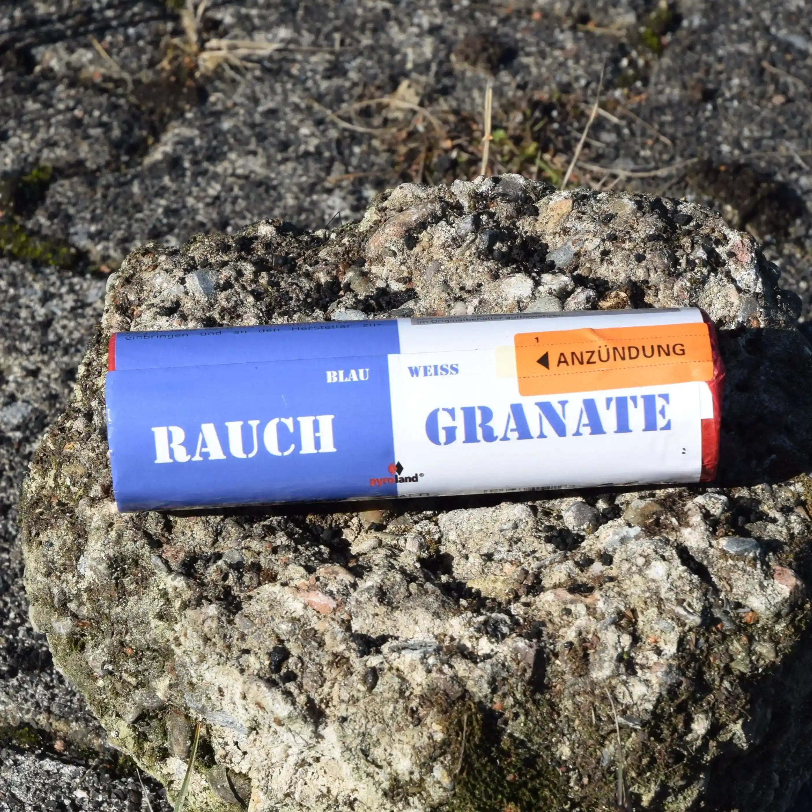 Doppel Rauchgranate - Blau/Weiß